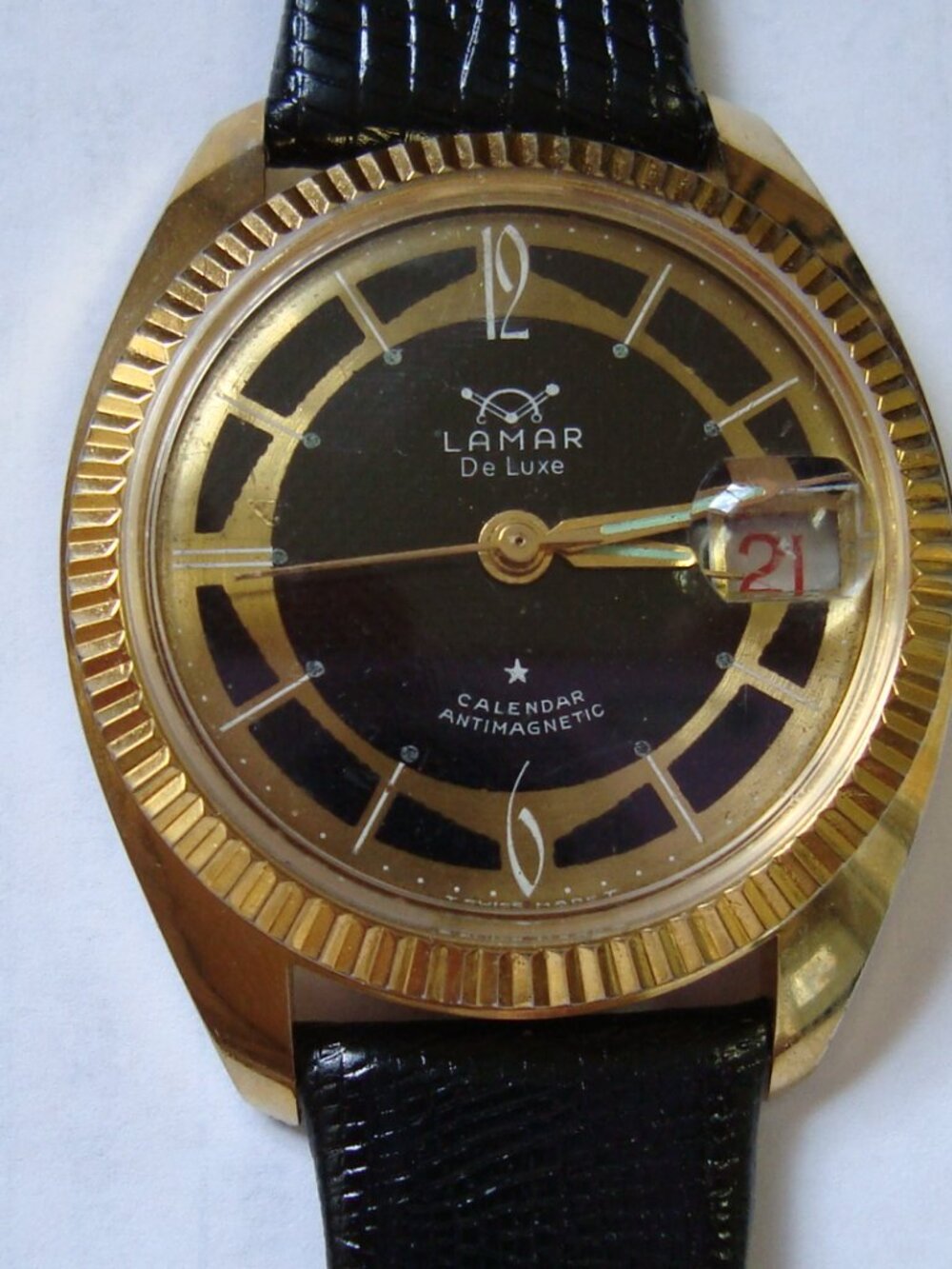 VINTAGE WIND UP LAMAR 1 JEWEL ,RN GREAT